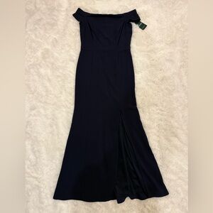Ralph Lauren Strapless Navy Gown